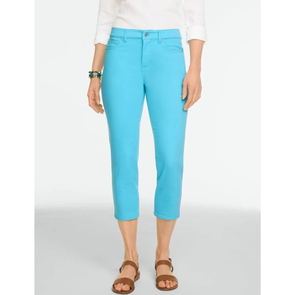 TALBOTS Jeggings Crop Simply Flattering Denim Jeans 8P Petite Turquoise/Blue NWT